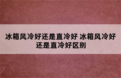 冰箱风冷好还是直冷好 冰箱风冷好还是直冷好区别